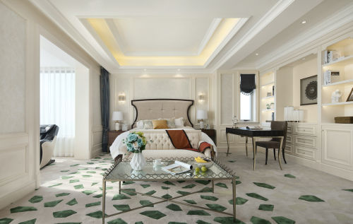 客厅窗帘装修效果图温馨236平美式别墅卧室图片欣