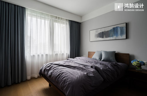 卧室窗帘1装修效果图简洁74平日式复式卧室设计美图