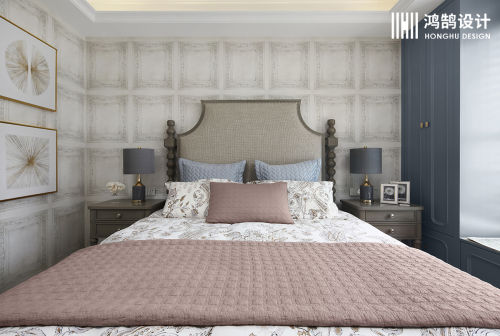 卧室窗帘2装修效果图简洁118平法式四居卧室装饰图