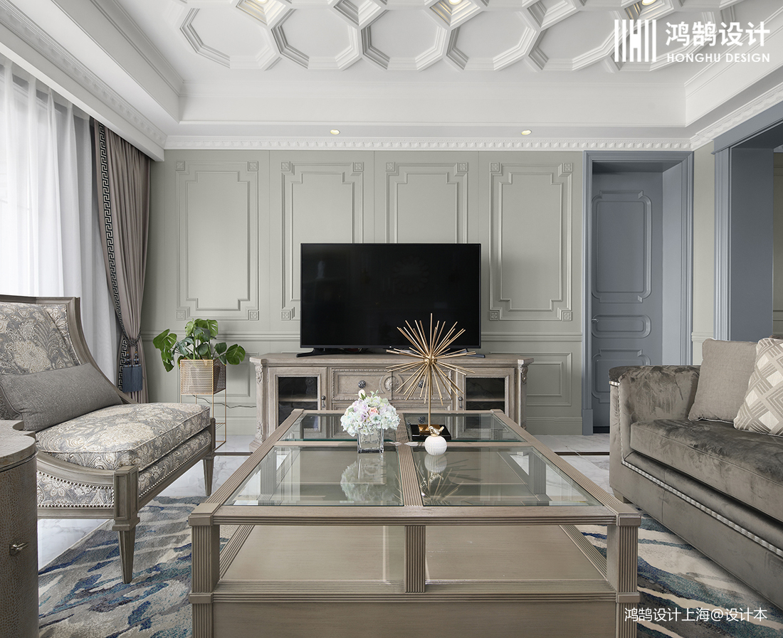 客厅窗帘装修效果图平法式四居客厅案例图其他客厅设计图片赏析
