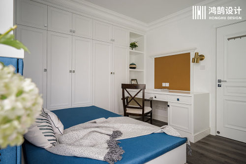 卧室衣柜1装修效果图精致107平美式三居卧室装修美