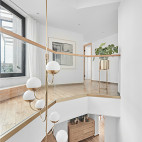 淡雅如你日式风格复式客厅吊灯设计图