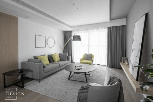 客厅沙发装修效果图光影北欧风格三居室客厅设计图