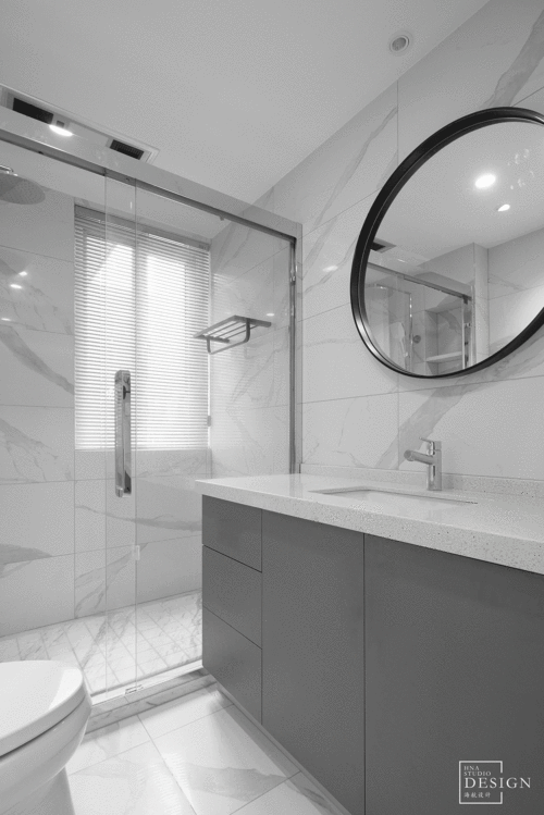 卫生间马桶装修效果图光影北欧风格三居室卫浴设计