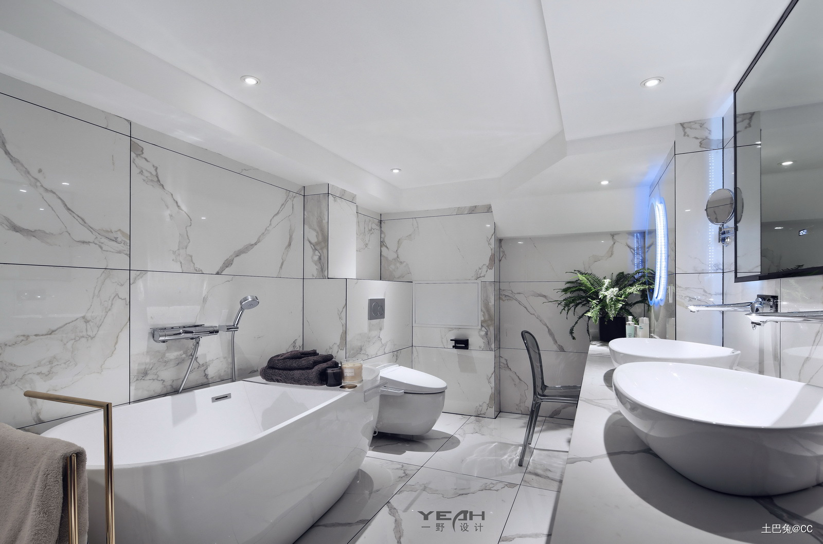 黑白现代风格复试卫浴设计现代简约卫生间设计图片赏析