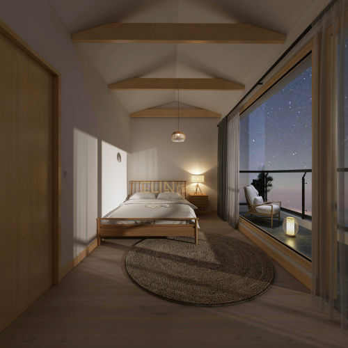 卧室装修效果图第二步：请为图片添加描述121-150m²复式日式家装装修案例效果图