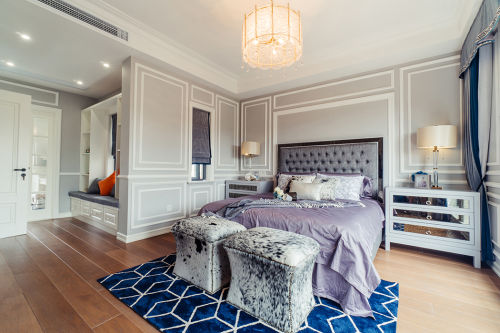 卧室床装修效果图浪漫339平法式别墅卧室设计案
