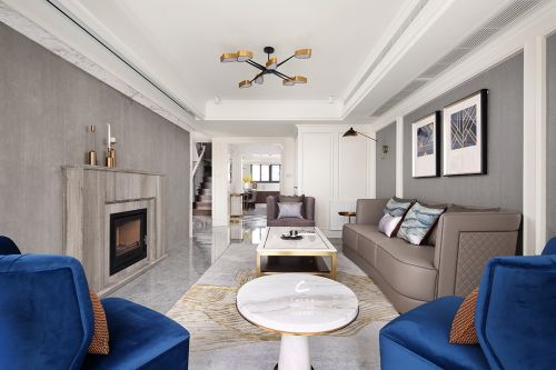 客厅沙发装修效果图温馨明净的混搭客厅设计