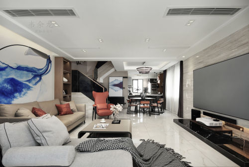 客厅沙发3装修效果图典雅64平现代复式客厅效果图片