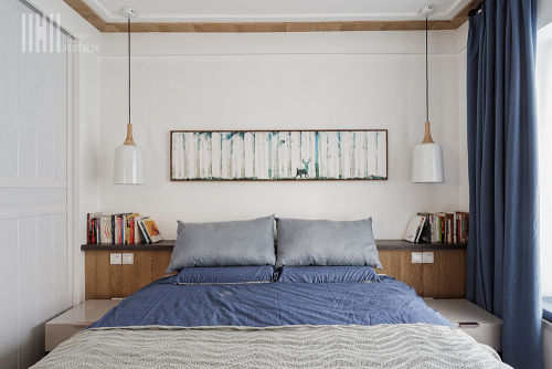 卧室床装修效果图简洁127平北欧三居卧室布置图