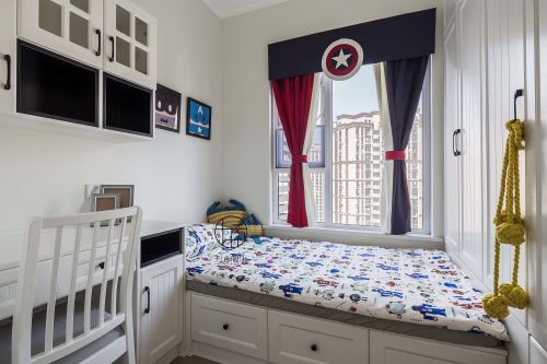 卧室窗帘1装修效果图简洁120平北欧三居儿童房设计