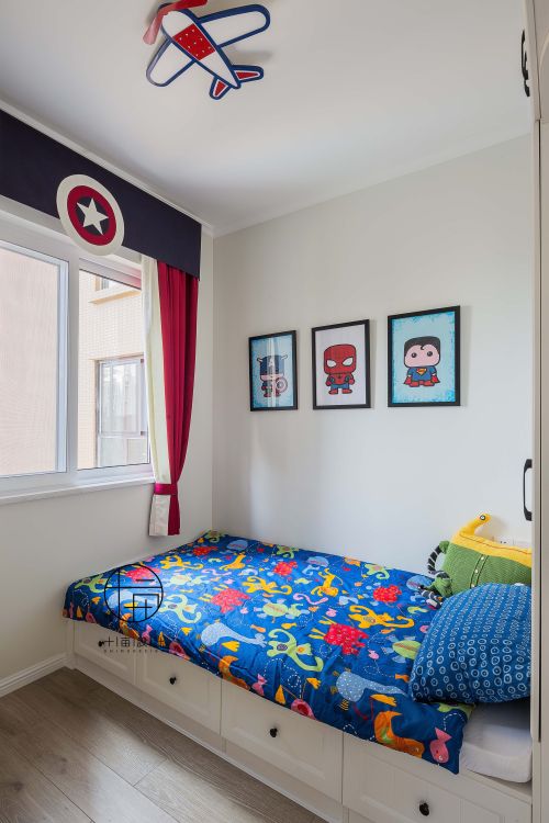 卧室窗帘2装修效果图简洁112平北欧三居儿童房装饰