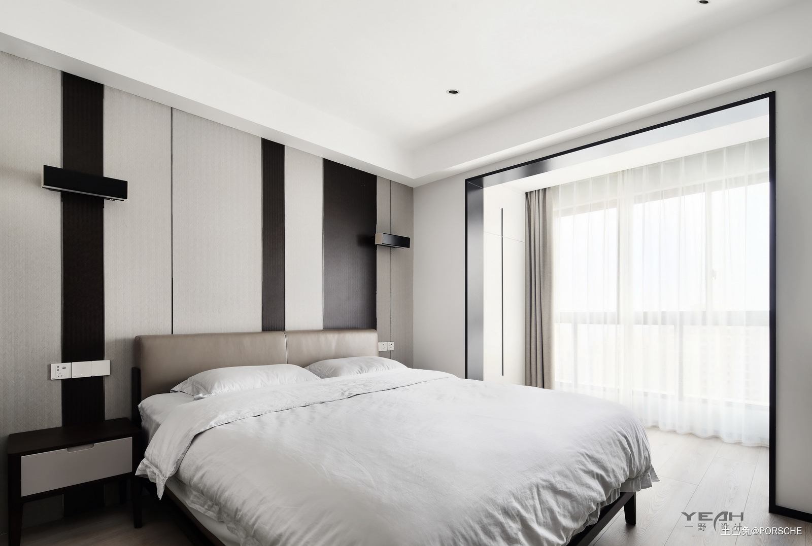 一野设计明珠城140m²现代风格现代简约卧室设计图片赏析