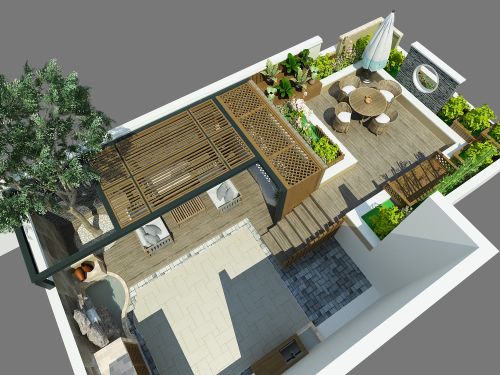 61-80m²别墅豪宅美式装修图片功能区装修效果图精美80平美式别墅花园装修设计
