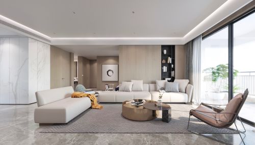 客厅沙发装修效果图优雅155平现代四居客厅实景图
