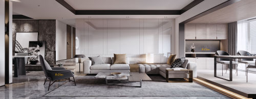 客厅沙发装修效果图精美43平现代复式客厅实拍图