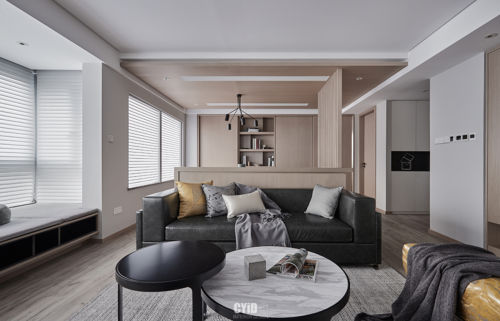 客厅沙发装修效果图质朴109平现代三居客厅设计效
