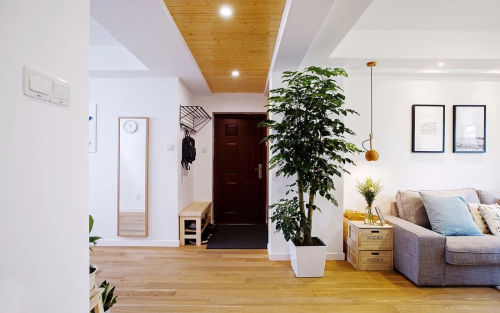 客厅木地板装修效果图华丽99平简欧三居客厅实景图