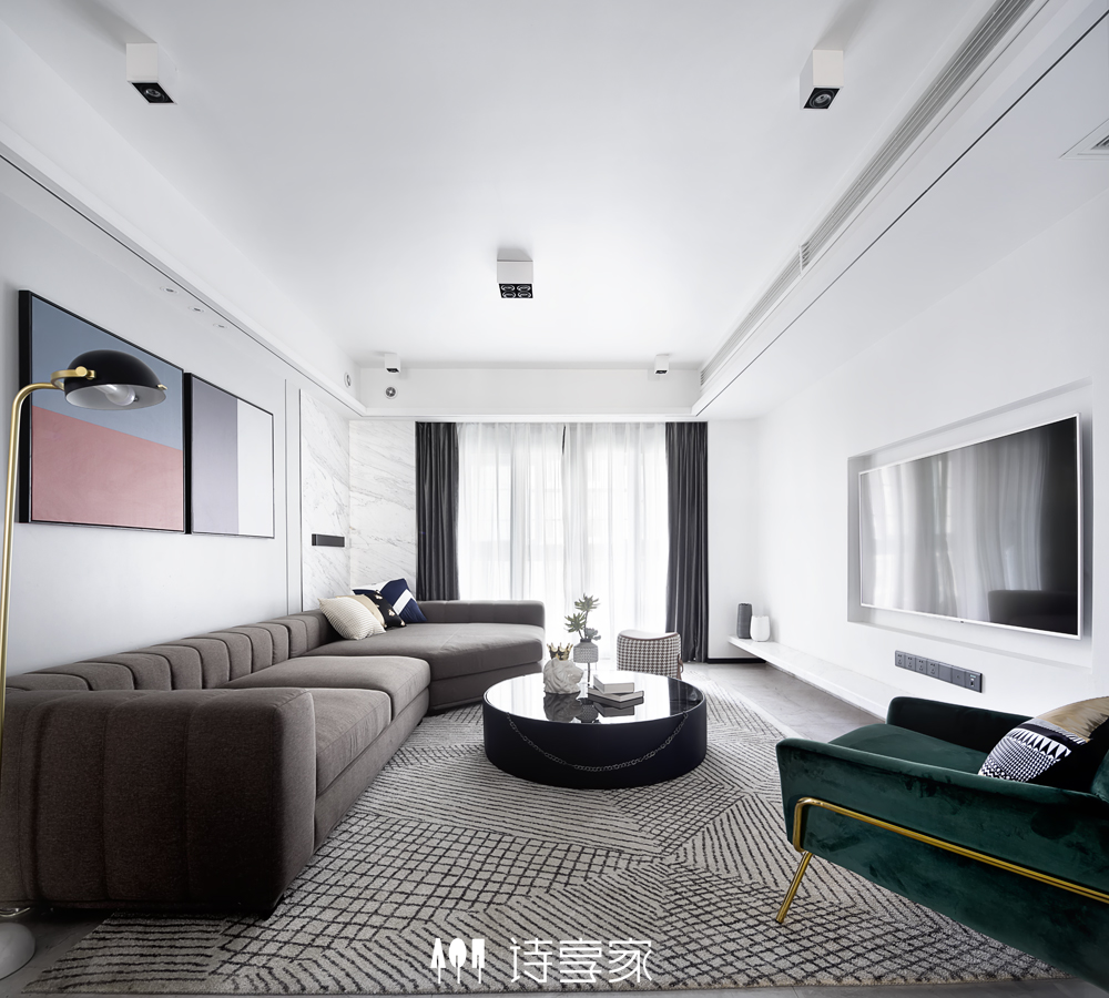 客厅沙发1装修效果图首发｜一套房子7种不同配色方案现代简约客厅设计图片赏析