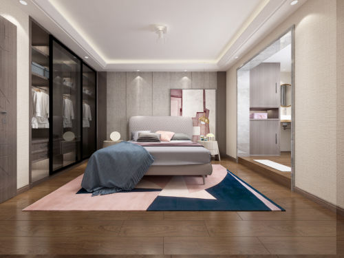 卧室装修效果图引东江·居上151-200m²复式北欧风家装装修案例效果图