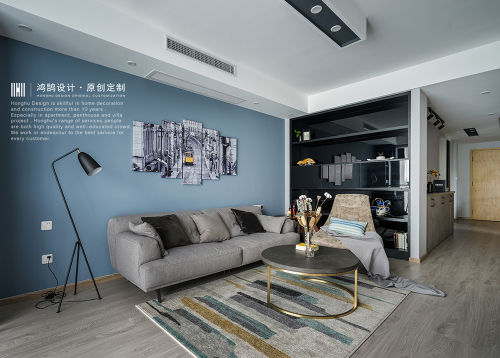 客厅木地板装修效果图优雅71平北欧三居客厅装饰图片