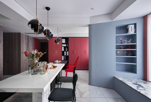 厨房装修效果图精美127平混搭三居餐厅设计案