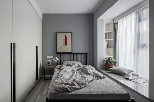 卧室床装修效果图温馨60平现代二居卧室装修案例