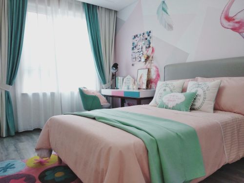 卧室窗帘装修效果图平北欧样板间儿童房装饰图
