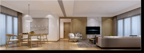 装修效果图温馨160平日式四居客厅装饰美200m²以上四居及以上日式家装装修案例效果图