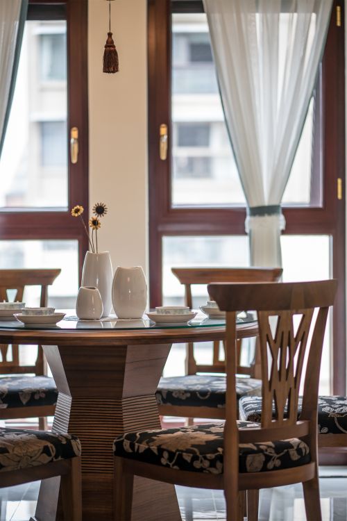 厨房装修效果图精致159平中式四居餐厅设计美