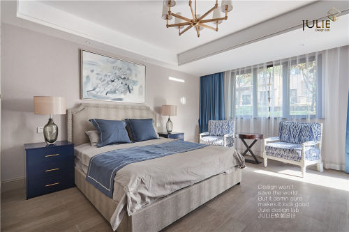 卧室窗帘5装修效果图华丽750平现代别墅卧室实景图