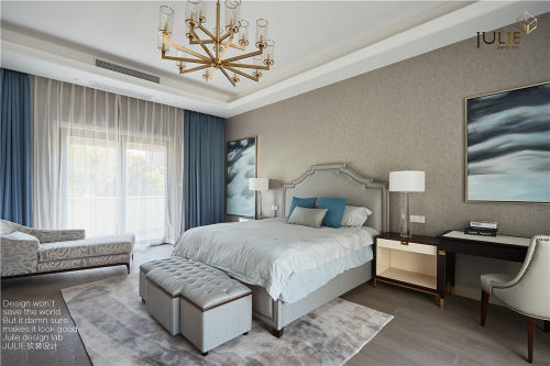 卧室窗帘2装修效果图优美408平现代别墅卧室装修设