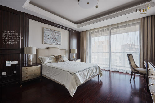 卧室窗帘6装修效果图华丽44平美式复式卧室效果图