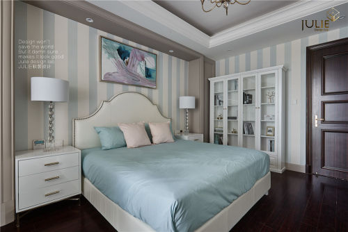 卧室床2装修效果图平美式复式儿童房装饰图
