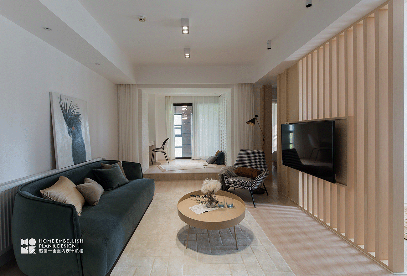 客厅沙发装修效果图精致91平日式三居客厅实景图日式客厅设计图片赏析