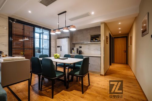 厨房木地板装修效果图简洁70平现代复式餐厅设计美图