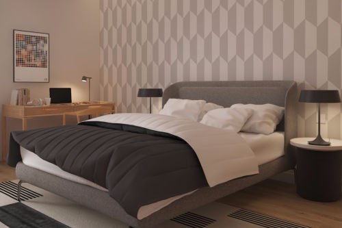 卧室床装修效果图轻奢28平北欧小户型卧室设计效