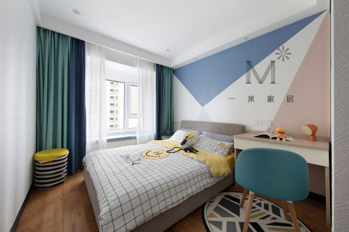 卧室窗帘装修效果图大气119平现代三居客厅实拍图