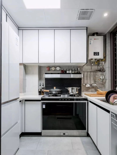 餐厅橱柜装修效果图简洁124平现代三居厨房图片欣