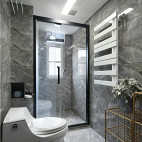 现代风三居洗浴室灰色砖设计图