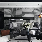 现代风三居沙发背景墙装修设计图