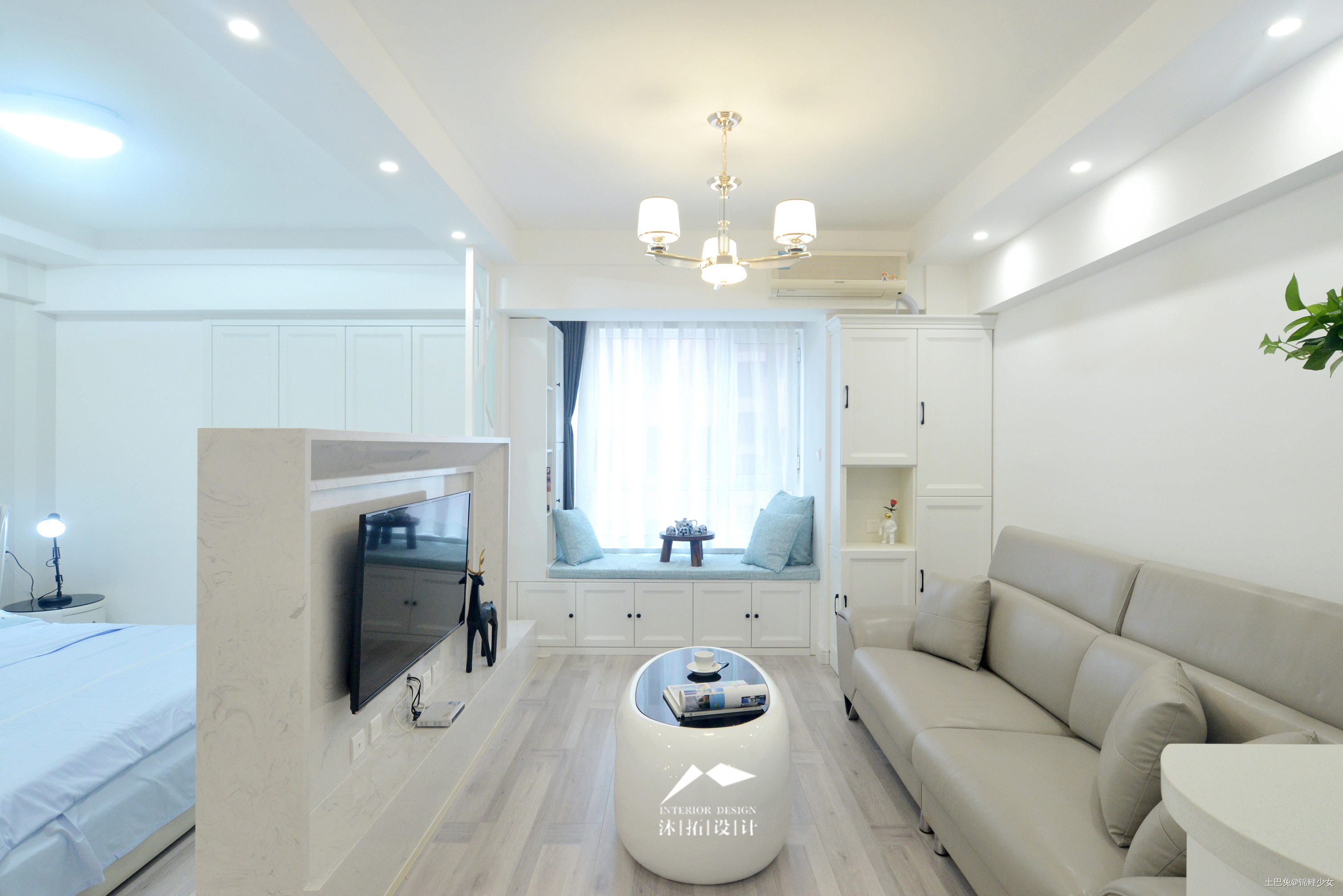 悠雅48平现代小户型客厅装修效果图现代简约卫生间设计图片赏析