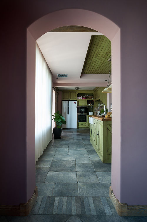 质朴54平法式复式厨房设计美图餐厅欧式豪华厨房设计图片赏析