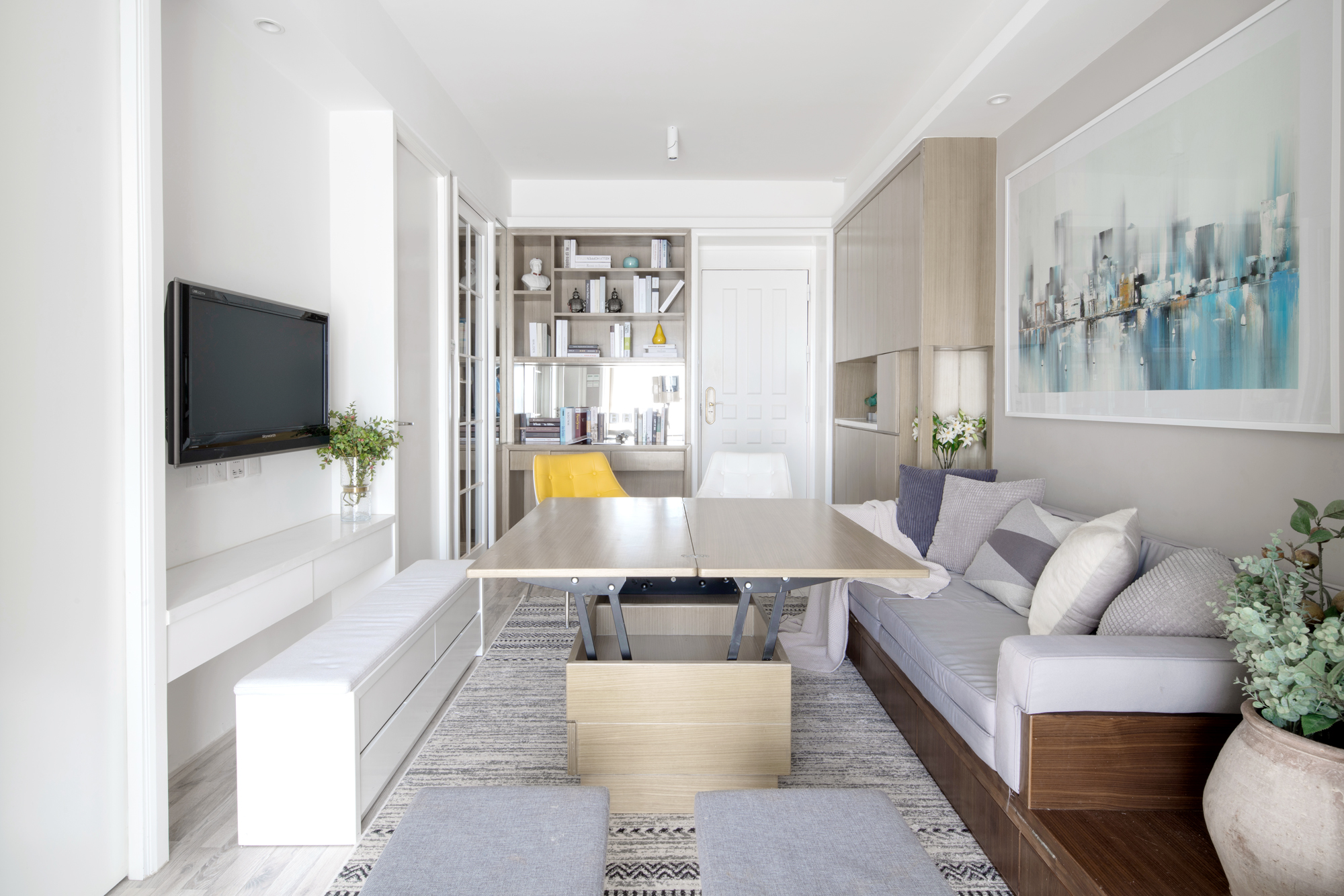 客厅沙发装修效果图简洁34平简约小户型客厅装修装现代简约客厅设计图片赏析