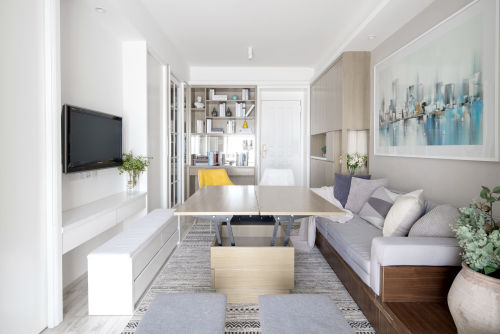 客厅沙发装修效果图简洁34平简约小户型客厅装修装