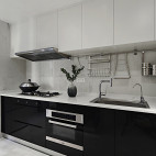 黑白的现代风格三居室厨房设计