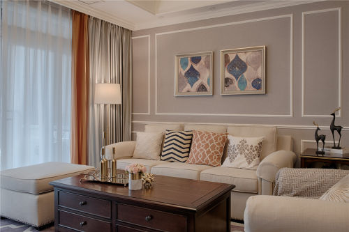 客厅窗帘装修效果图单身汪的现代美式梦想家