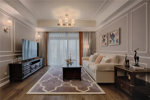 舒适的现代美式三居室客厅设计装修图大全