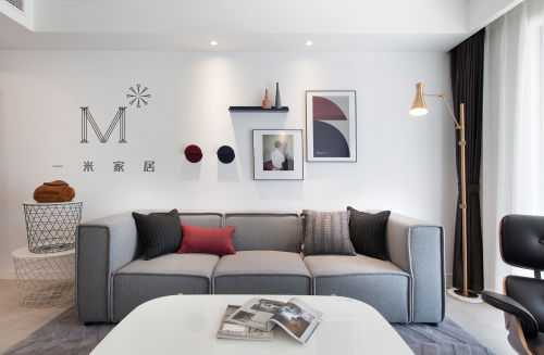 客厅沙发装修效果图简洁56平北欧二居设计美图