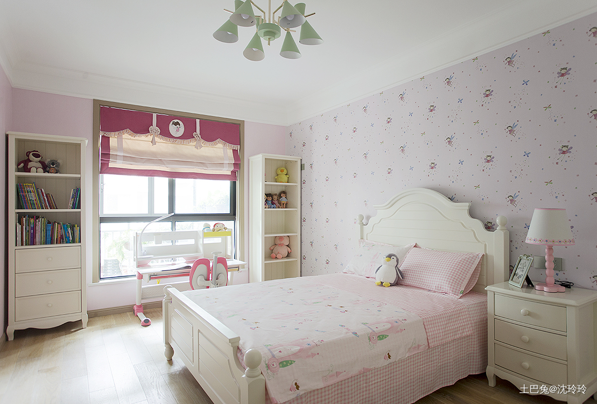 温馨100平中式四居儿童房设计图新中式卧室设计图片赏析